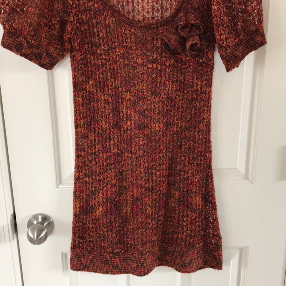 Kensie Pretty M Brown & Red Scoop Neck Tunic - Picture 6 of 13